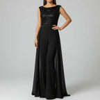 Fallon - Textured Tulle Evening Jumpsuit