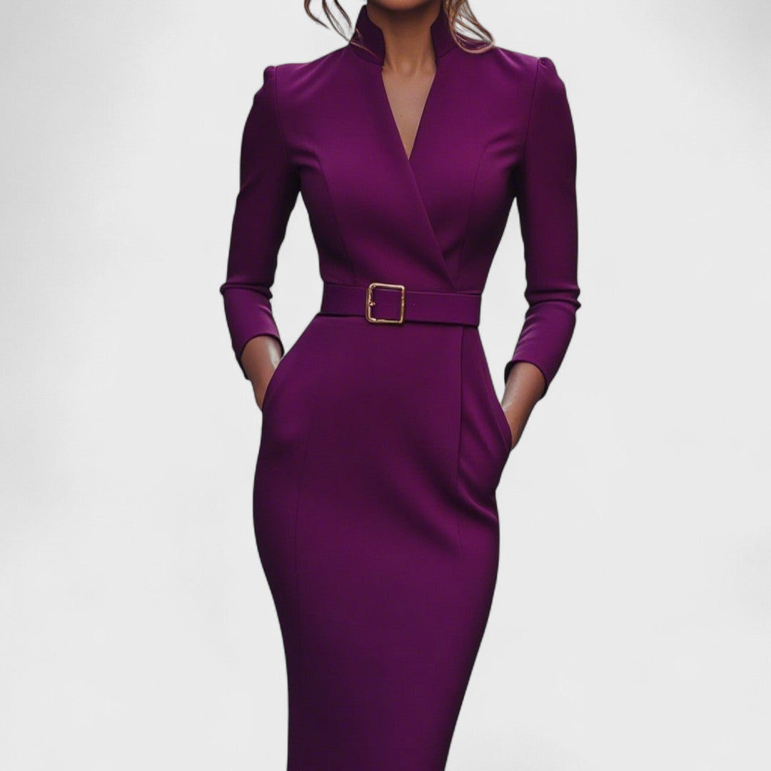Hermione – Refined Black Dress with Belt