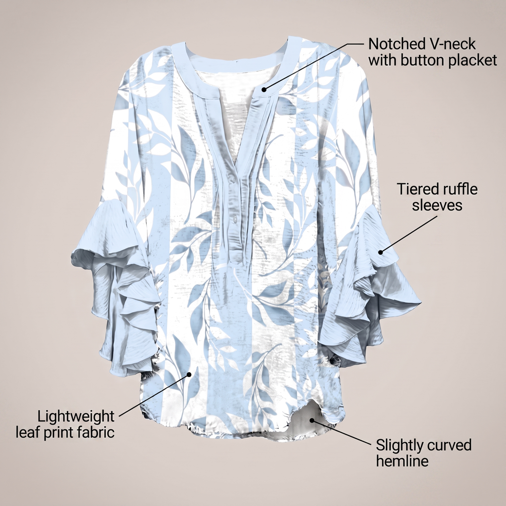 ELENORA WHISPER RUFFLE BLOUSE