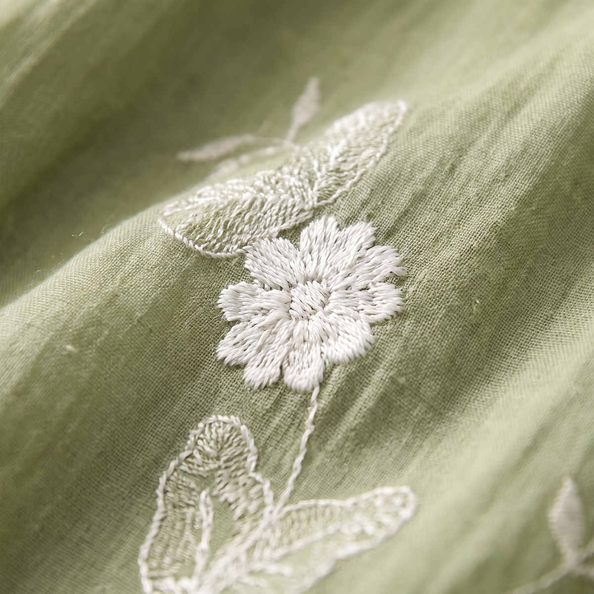 Women’s Floral-Embroidered Button-Up Blouse