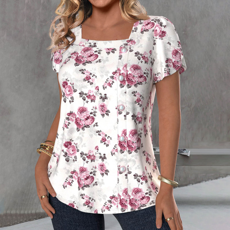 Elegante Blouse Met Bloemenprint