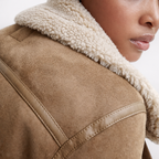 Caroline – Shearling Aviator Suede Jacket