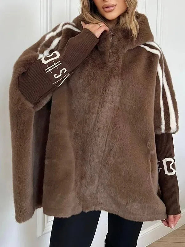 Aaliyah – Oversized Faux Fur Coat with Hood