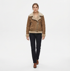 Caroline – Shearling Aviator Suede Jacket