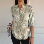 【Lange Mouwen】Vintage Blouse Met Bloemenprint