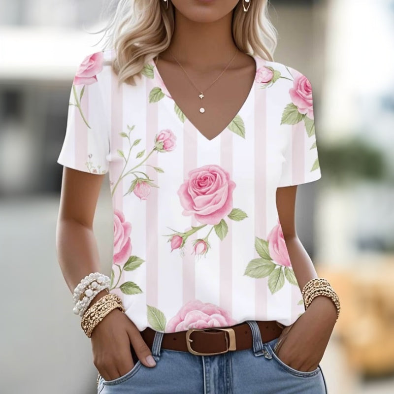 Vintage T-Shirt Met Bloemenprint