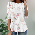 【Lange Mouwen】Vintage T-Shirt Met Bloemenprint