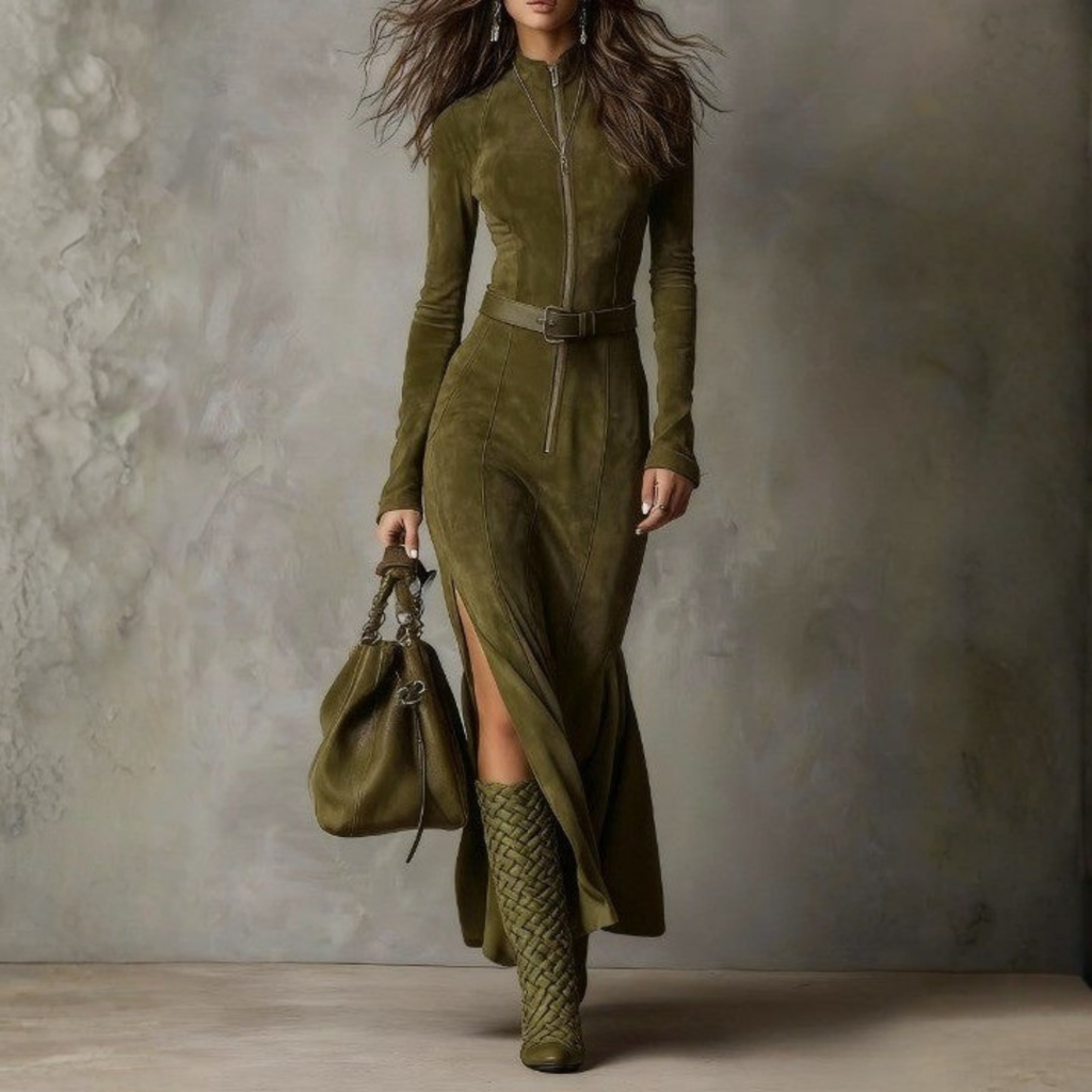 Maisie – Long Suede Dress