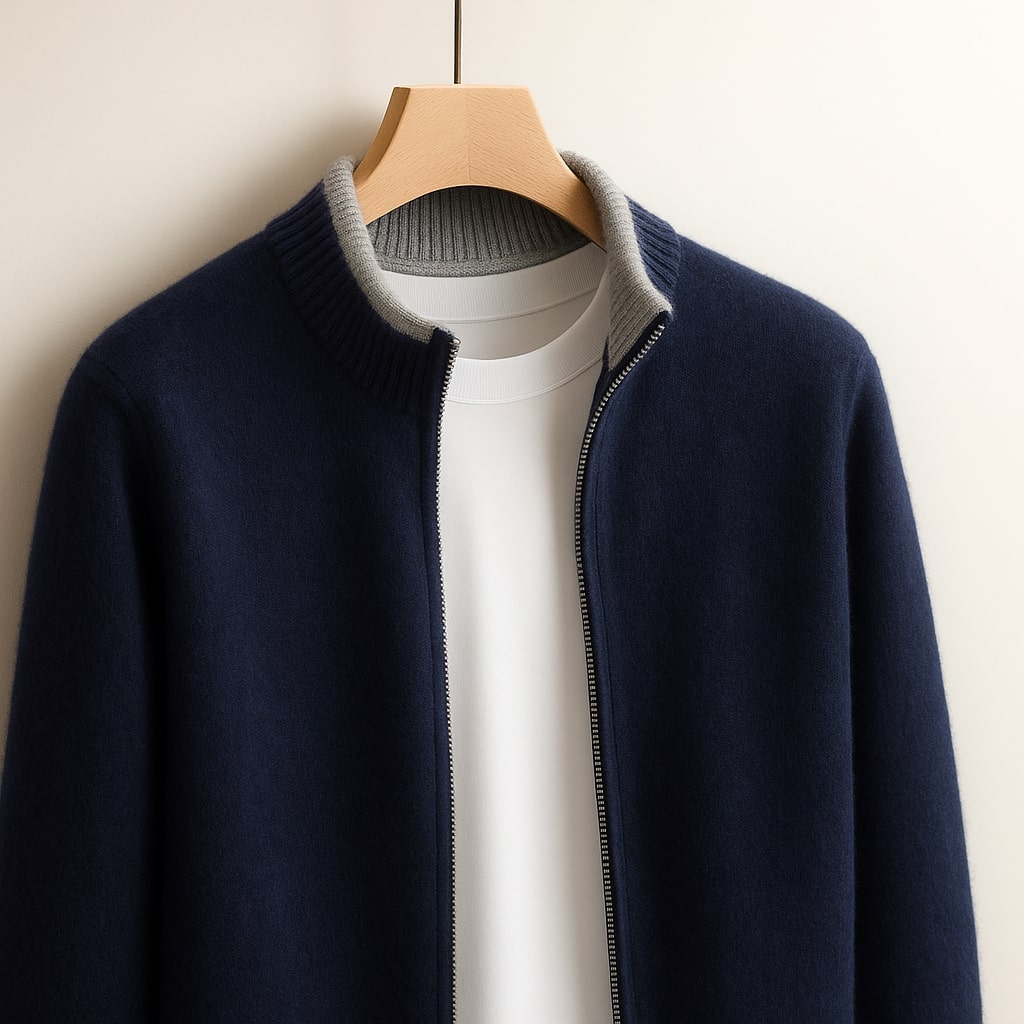 Isaac – Zip-Up Knitted Jacket