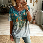 Vintage T-Shirt Met Bloemenprint