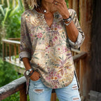 【Lange Mouwen】Vintage Bloemenprint Blouse
