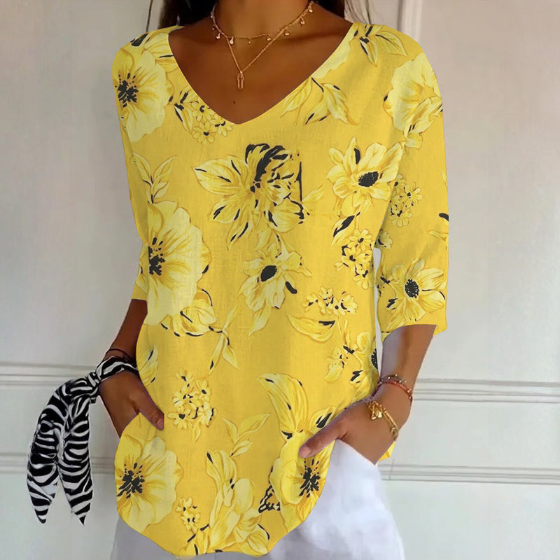 Vintage T-Shirt Met Bloemenprint