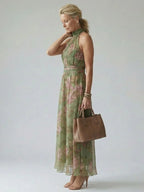 Laelia - Elegant Floral Halter Dress