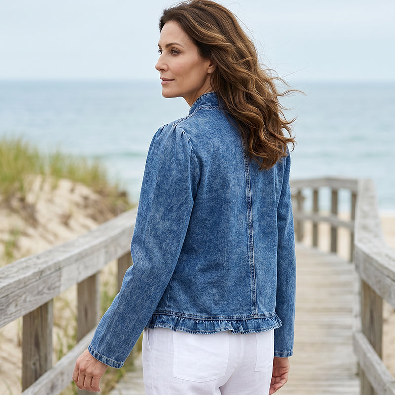 Open-Front Denim Jacket