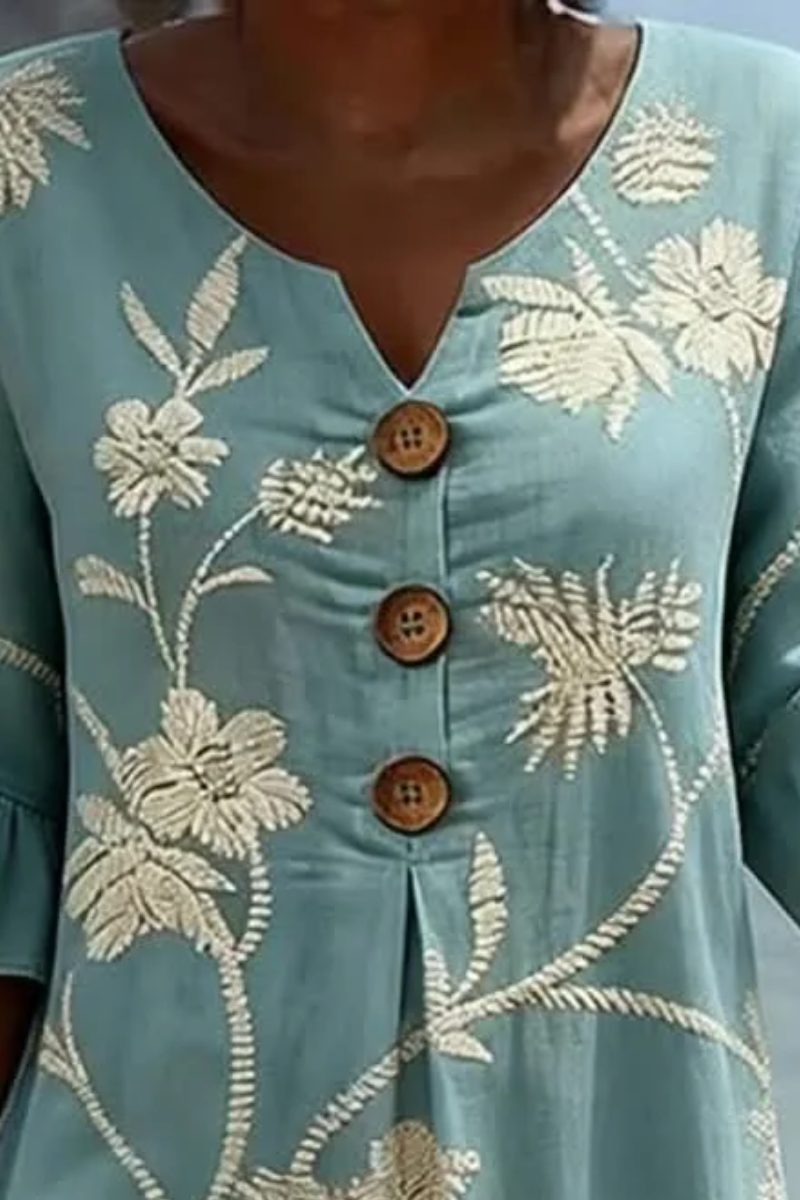 Harbour | Embroidered Botanical Midi Dress