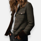 Elspeth – Elegant Tweed Jacket with Velvet Details