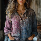 Vintage Blouse Met Kleurverloop