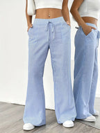 Alina™ | Elegant Striped Trousers with Pockets