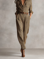 Célia | Brown Jumpsuit with Refined Details