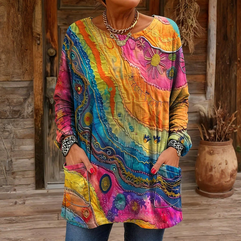 Kleurrijke Vintage Blouse