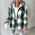 Women’s Checked Hooded Overshirt