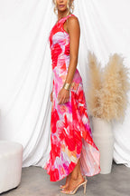 Isabelle™ | One-Shoulder Floral Ruched Maxi Dress