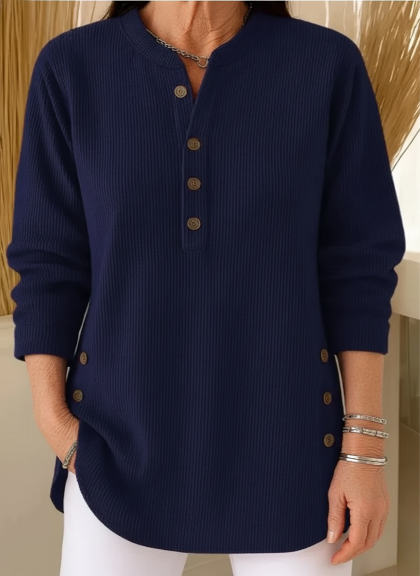 Evadne – Plain Long-Sleeved Knit Sweater