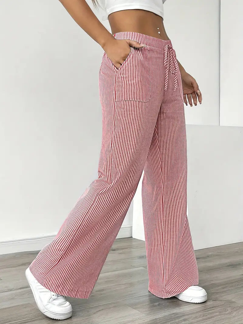 Alina™ | Elegant Striped Trousers with Pockets