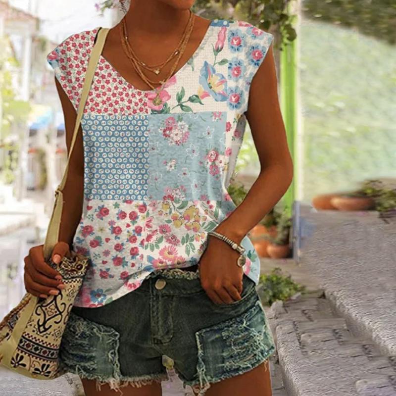 Tanktop Met Vintage Bloemenprint