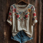 Vintage T-Shirt Met Bloemenprint