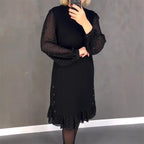 Freya – Crystal-Embellished Crew Neck Dress