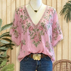 Vintage Blouse Met Bloemenprint