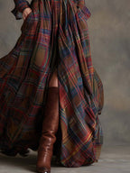 Jessica – Maxi Shirt Dress with Classic Checks
