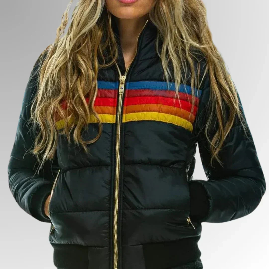 Sierra - Women’s Retro Striped Puffer Jacket