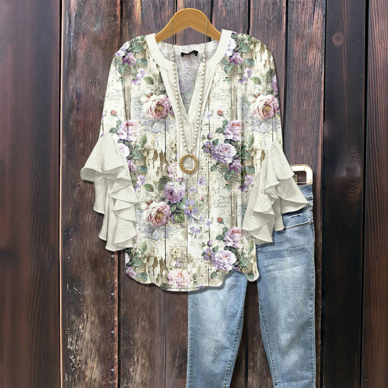 Casual Blouse Met Bloemenprint