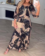 Susan – Printed Chiffon Maxi Dress