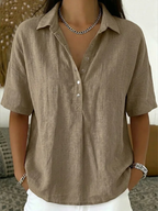 Women’s Button-Up Short-Sleeve Blouse