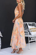 Blossom | Watercolour Halter Midi Dress