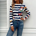 T-Shirt Met Strepen En Vlinderprint
