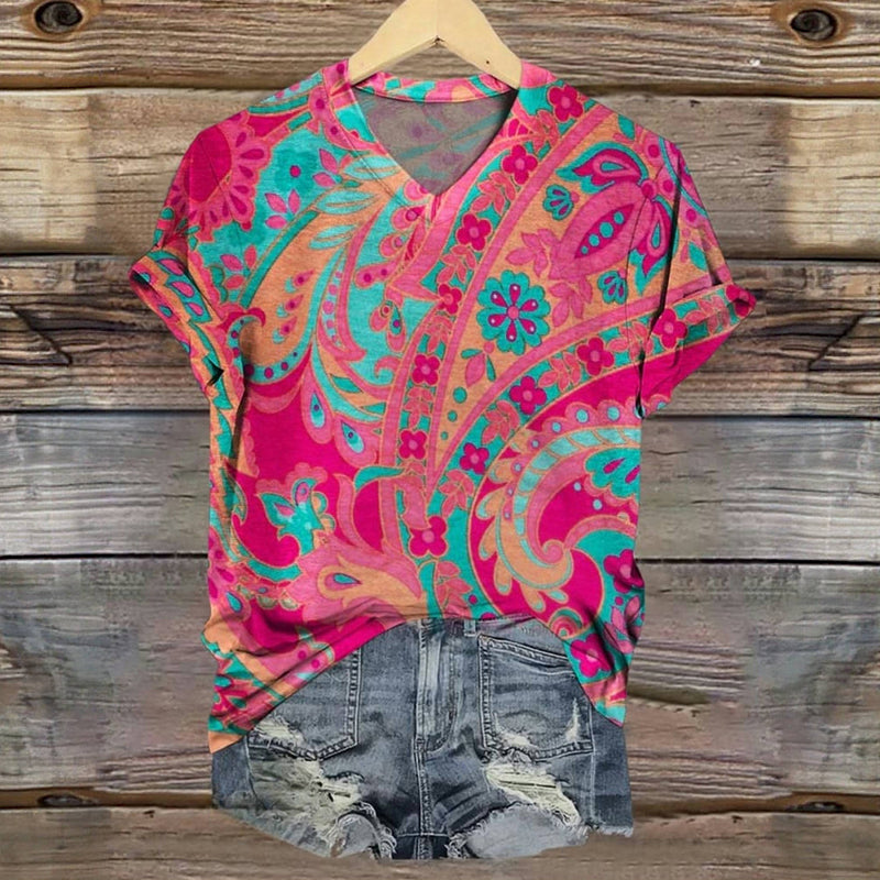 Vintage T-Shirt Met Bloemenprint
