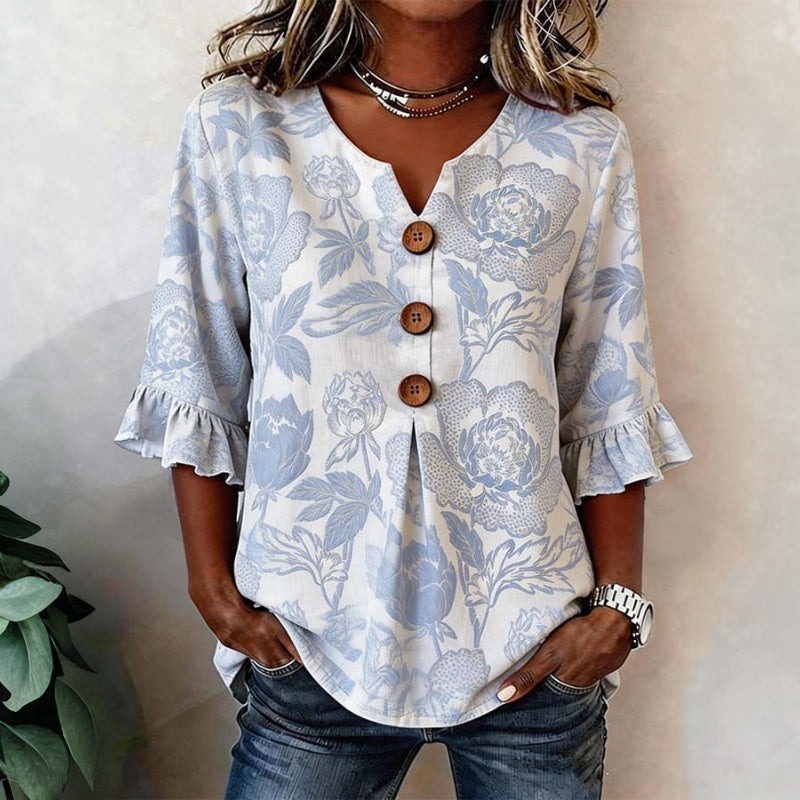 Vintage Bloemenprint Blouse