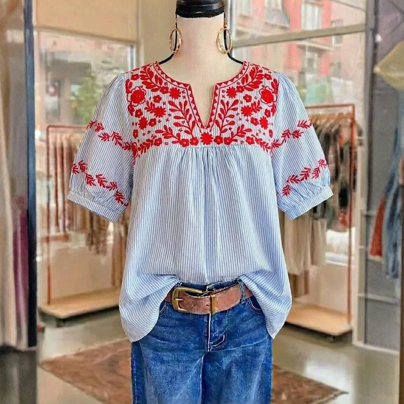 Vintage Bloemenprint Blouse