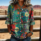 Vintage Bloemenprint Blouse