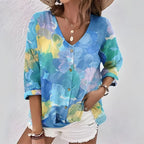 【Lange Mouwen】Kleurrijke Casual Blouse