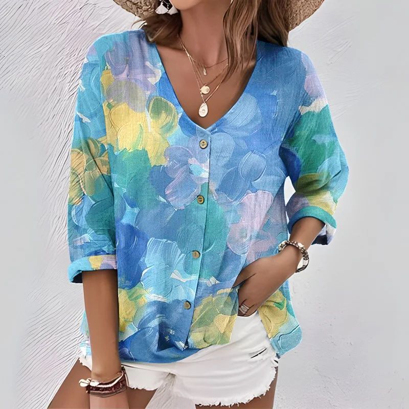 【Lange Mouwen】Kleurrijke Casual Blouse