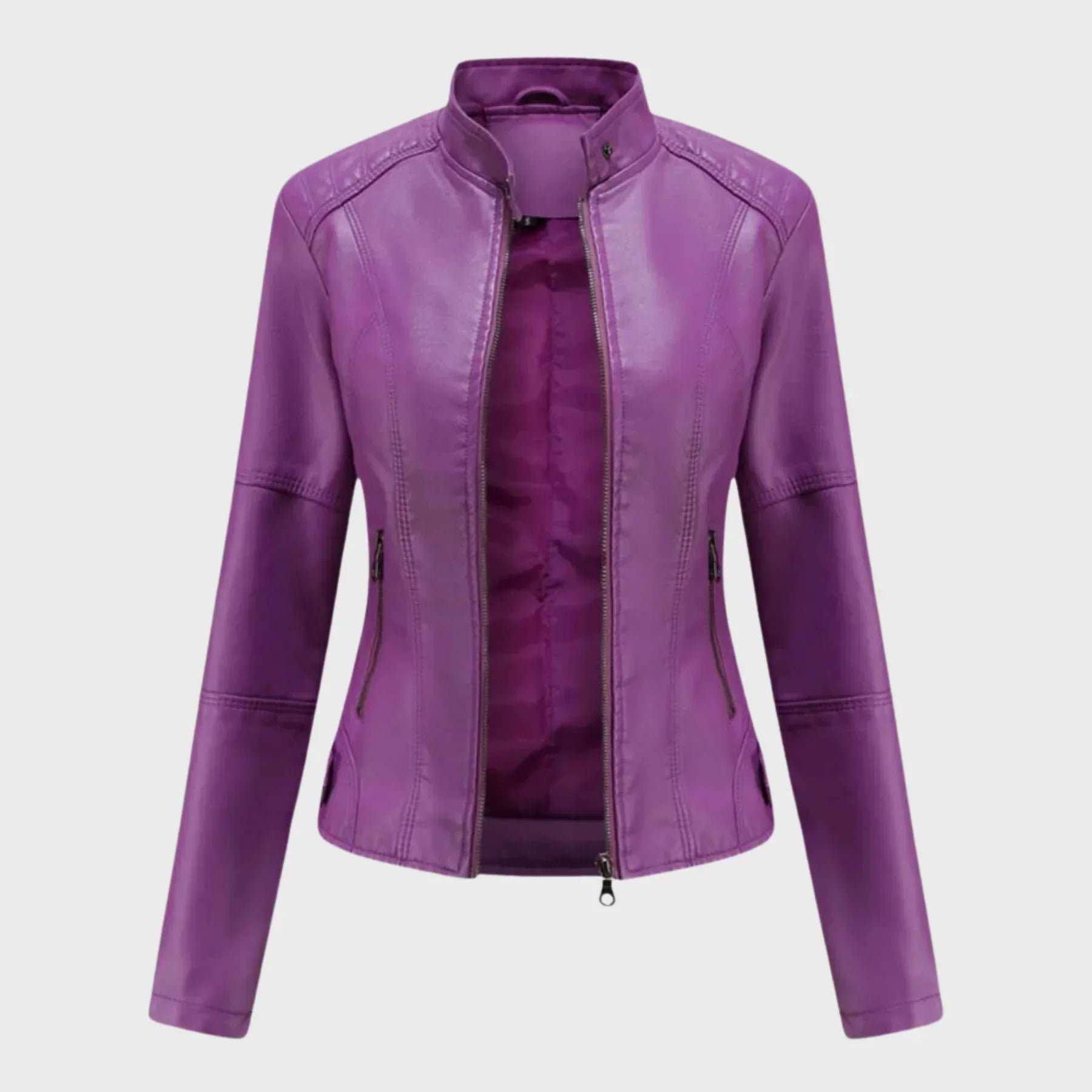 Sarah – Casual leather jacket for effortless elegance
