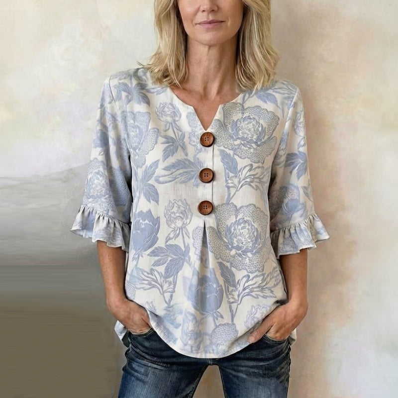 Vintage Bloemenprint Blouse
