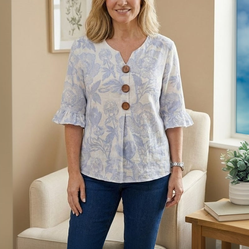 Vintage Bloemenprint Blouse