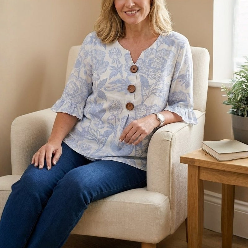 Vintage Bloemenprint Blouse