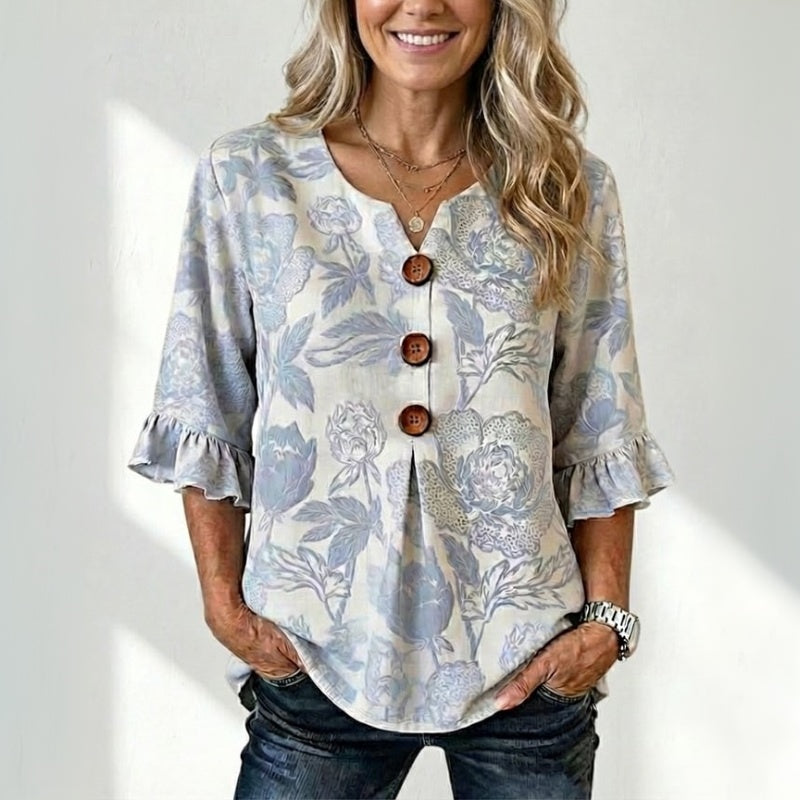 Vintage Bloemenprint Blouse